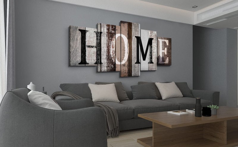 LUDUHU Home Canvas Print Wall Art - 5 Piece Sweet Home Signs, Black and White Quotes, Modern Family Wall Decor (G, Oversize 40x20inch) - Image 4