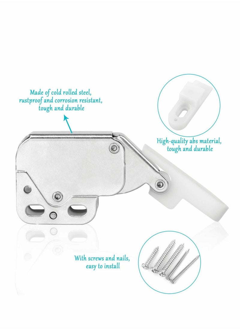 Y&D - 12 Pieces Touch Catch Latch, Cupboard Spring Catches Push Latch Cold Rolled Steel Release Press Open with Screws for Drawer Cabinet Door - Image 1