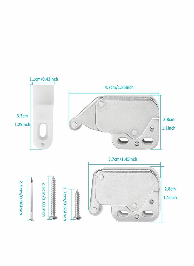 Y&D - 12 Pieces Touch Catch Latch, Cupboard Spring Catches Push Latch Cold Rolled Steel Release Press Open with Screws for Drawer Cabinet Door - Image 1