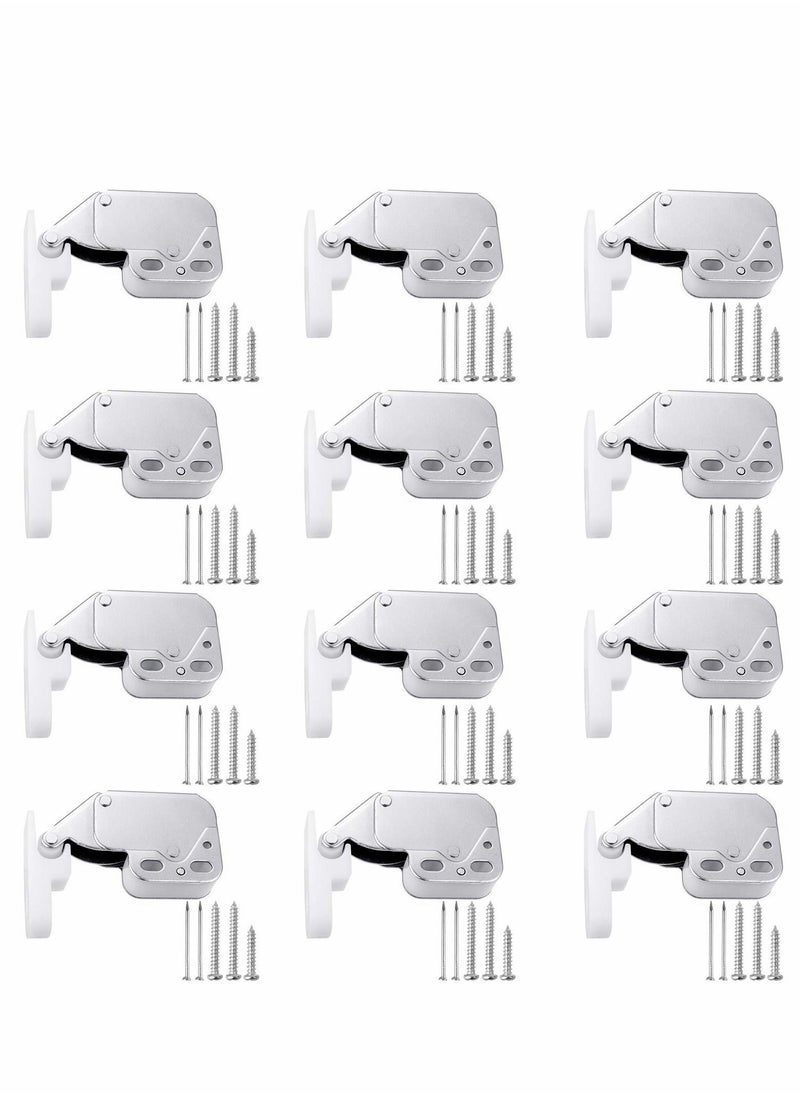 Y&D - 12 Pieces Touch Catch Latch, Cupboard Spring Catches Push Latch Cold Rolled Steel Release Press Open with Screws for Drawer Cabinet Door - Image 1