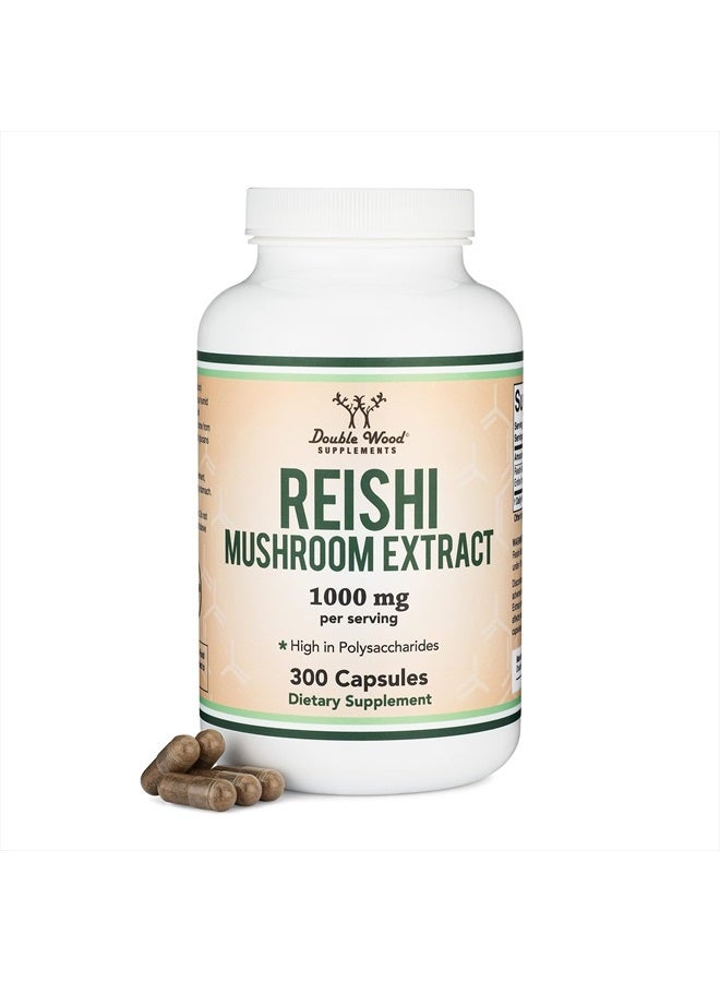 Double Wood Supplements Reishi Mushroom Extract - 1,000mg 300 Capsules - Image 1
