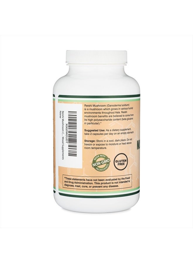 Double Wood Supplements Reishi Mushroom Extract - 1,000mg 300 Capsules - Image 3