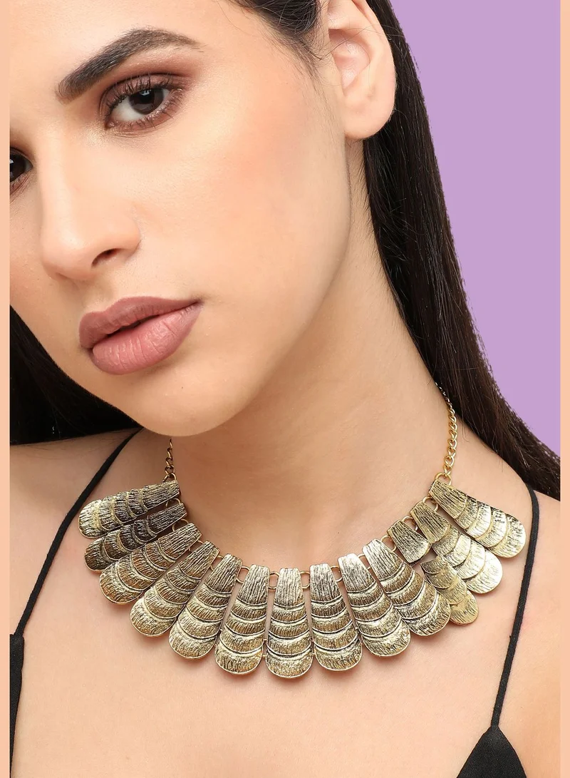 SOHI Gold Plated Designer Stone Party Necklace For Women