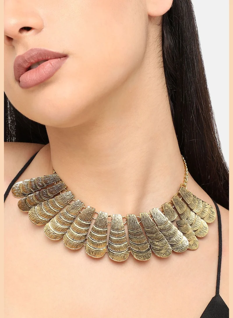 SOHI Gold Plated Designer Stone Party Necklace For Women