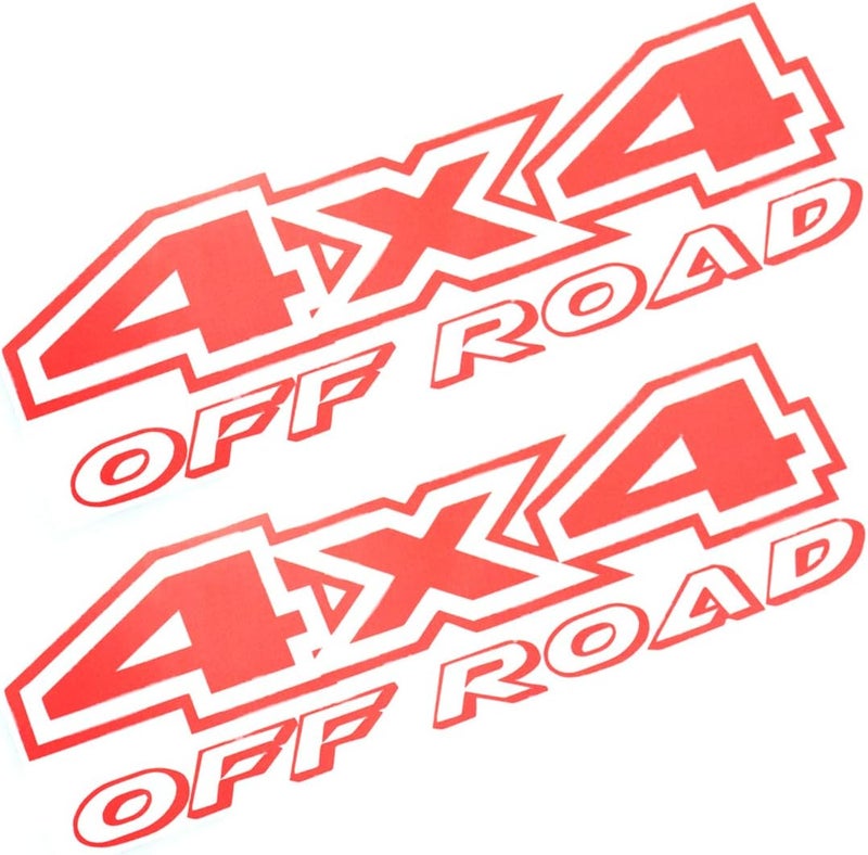 EmbRoom 2pcs 4x4 Offroad Decals - Red Vinyl Stickers for Trucks - Image 1