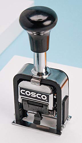 COSCO 2000PLUS Automatic Numbering Machine, 6 Wheels, Self-Inking, Black 0.75 x 0.25 - Image 2