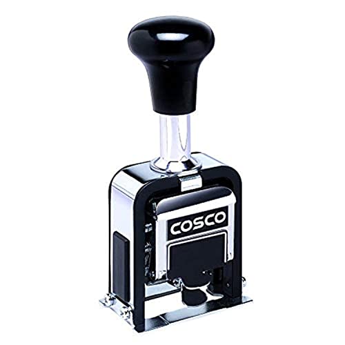 COSCO 2000PLUS Automatic Numbering Machine, 6 Wheels, Self-Inking, Black 0.75 x 0.25 - Image 1