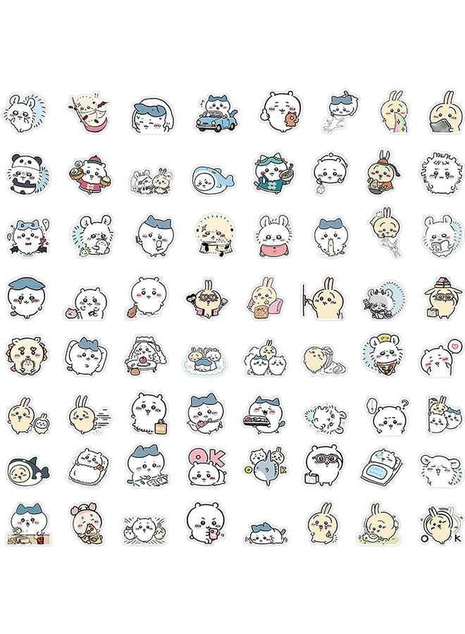 60pcs Chiikawa Stickers, Cute Cartoon Stickers, Kawaii Waterproof Vinyl Stickers for Kids Teens Water Bottles Scrapbook Notebook Phone Laptop Luggage Bike - Image 2