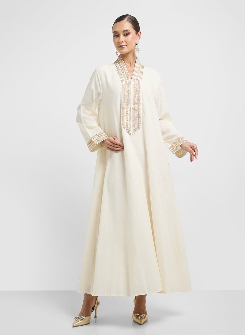 Khizana Embroidered Jalabiya  - Image 1