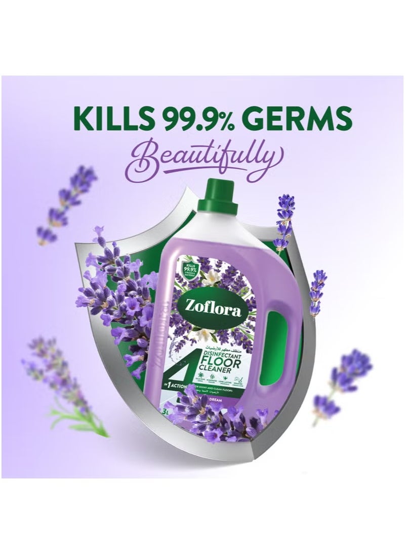 Zoflora 4 In 1 Disinfectant Floor Cleaner Lavender Dream 3L - Image 2