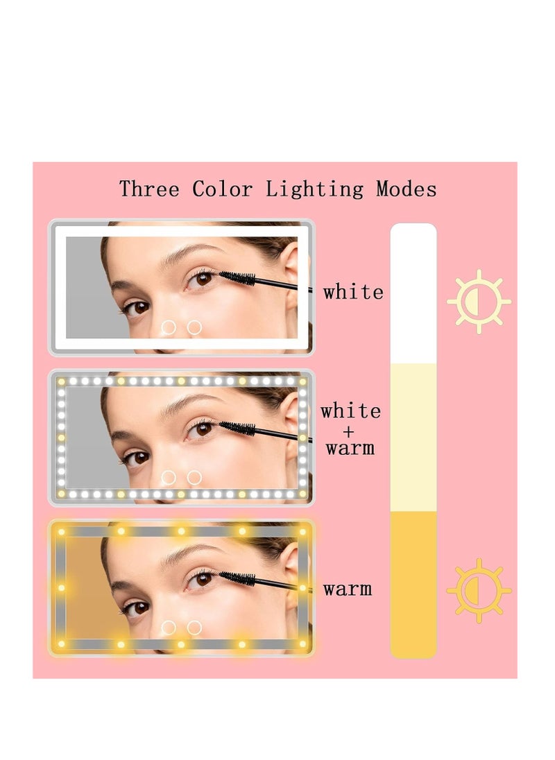 Generic Car Sun Visor Vanity Mirror, Rechargeable Makeup Mirrors with 3 Light Modes & 60 LED, Dimmable Clip-on Rear View Sun-Shading Cosmetic Mirror, Universal Car Accessories Gift  - Image 2