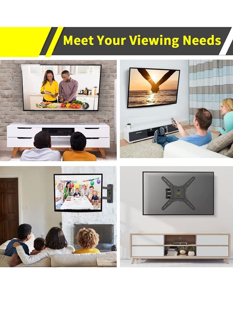 Tilt & Swivel TV Wall Mount - Heavy Duty Steel Bracket for 32-55" LED, LCD, Flat & Curved TVs, 70 lbs Capacity, VESA 400x400 - Image 4