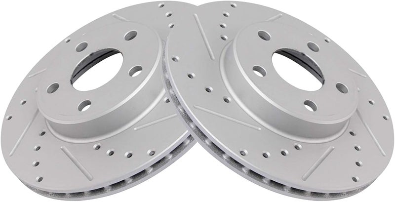 TRQ Front Performance Brake Rotor Drilled Slotted Pair Set for Achieva/Beretta/Cavalier/Corsica/Cutlass Calais/Grand Am/Skylark - Image 2
