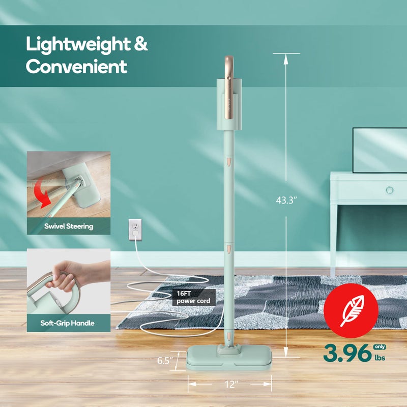 Newbealer Steam Mop & Detachable Handheld Cleaner, 250ml 1200W Powerful Floor Steamer, 3 Adjustable Levels for Carpet Laminate Hardwood Grout, Carpet Glider, 11 Multi-purpose Accessories & 2 Pads - Image 4