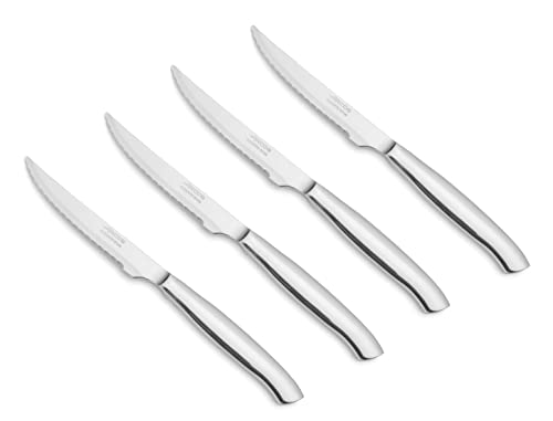 Arcos 4 Inch Steak Knife Set of 4. Pocket Knife Pack with Pearl Edge for Cutting and Fillet Meat. Monoblock Stainless Steel Blade and Handle. Series Mesa - Image 1