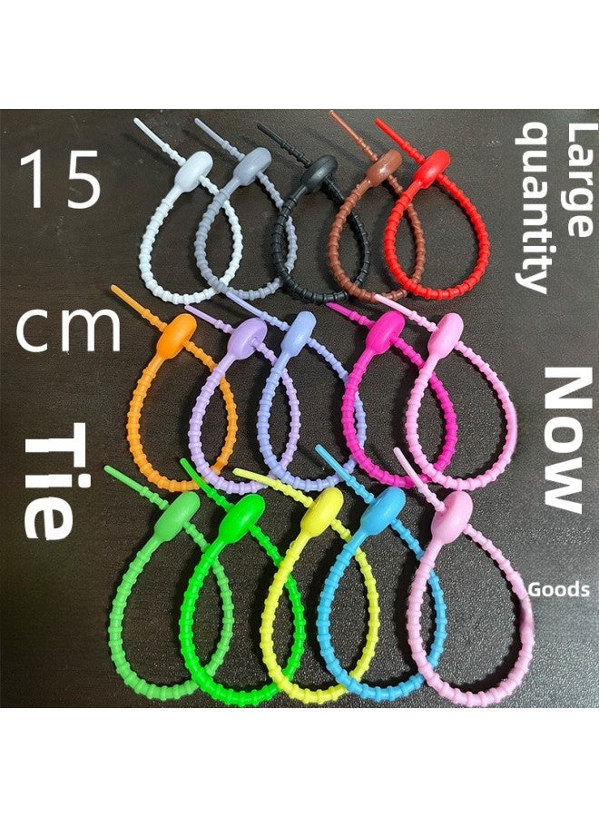 Loquat 15cm Tadpole Silicone Cable Tie Strap Storage DIY Accessories Data Cable Bracelet Jewelry Non-woven Lanyard-Color:Dark Pink 150mm - Image 2