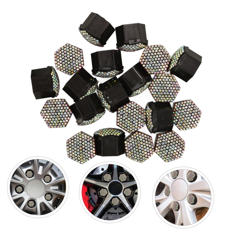 20PCS Rhinestone Wheel Nut Covers Chrome Tire Bolt Caps For Car Hub Protection - Image 4