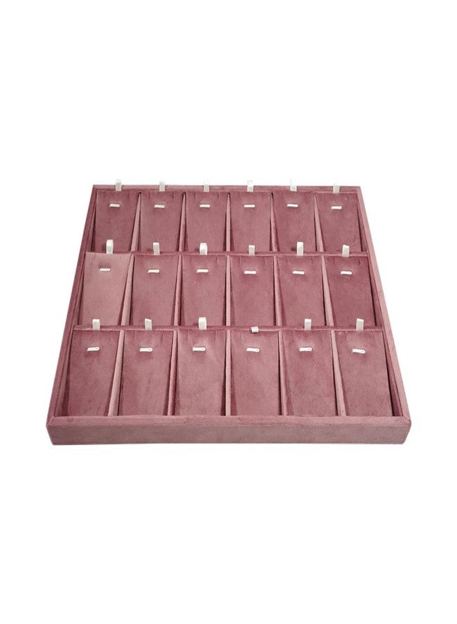 SCIKHEFT 18 Grid Stackble Pendant Display Tray Pink Velvet Jewelry Tray for Selling Jewelry Organize& Display Tray for Necklaces - Image 1