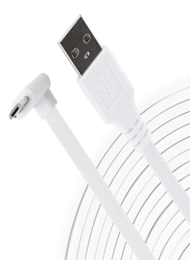 LEFXMOPHY for WYZE Cam Pan V3 Power Cord 90 Degree L-Shape Connector Micro USB Right Angle Extension Charging Cable, 10ft Long White Extender - Image 1