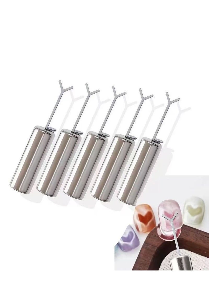 مجموعة من 5 قطع مع عصي توجيه على شكل حرف Y، مغناطيس عين القط لطلاء الأظافر للاستخدام المنزلي وفي الصالونات - Image 1