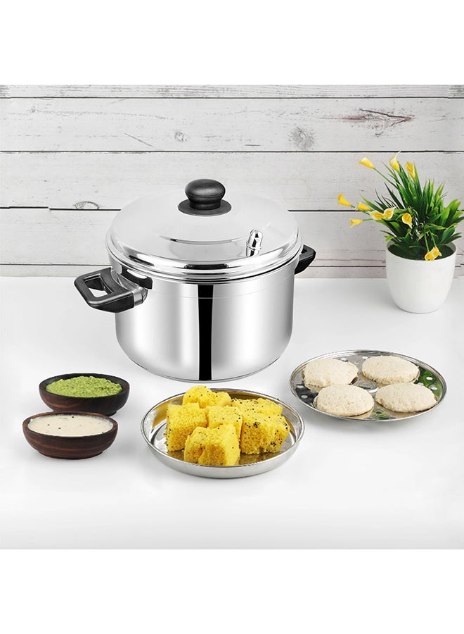 VINOD وعاء فينود كبير متعدد الاستخدامات من الفولاذ المقاوم للصدأ - ٤ أيدلي / ٤ دhokla حامل، فيك003، طباخ أيدلي، صانع أيدلي، بخار أيدلي - Image 4