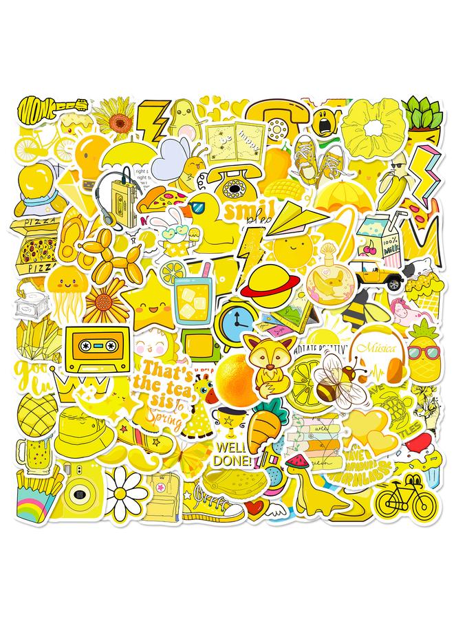Bluejw 100 Yellow Series Mix And Match Bee Crown Hat PP Material Waterproof Decorative Stickers Children's Cartoon Stickers - Image 2