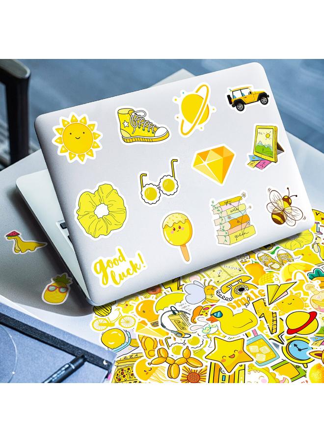 Bluejw 100 Yellow Series Mix And Match Bee Crown Hat PP Material Waterproof Decorative Stickers Children's Cartoon Stickers - Image 5