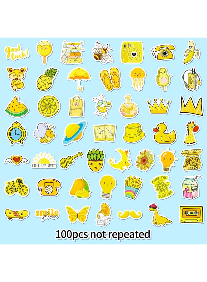 Bluejw 100 Yellow Series Mix And Match Bee Crown Hat PP Material Waterproof Decorative Stickers Children's Cartoon Stickers - Image 4