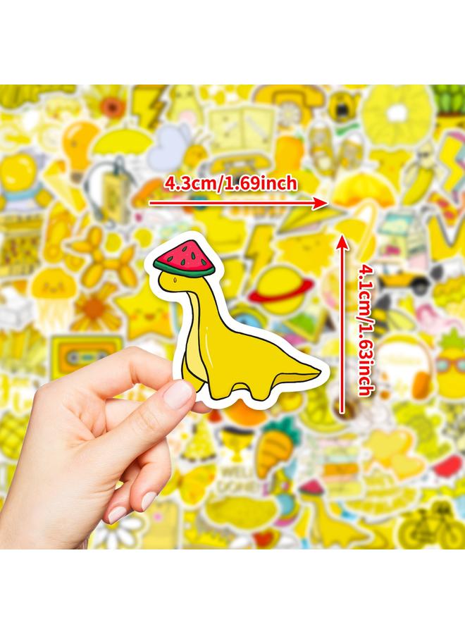 Bluejw 100 Yellow Series Mix And Match Bee Crown Hat PP Material Waterproof Decorative Stickers Children's Cartoon Stickers - Image 3