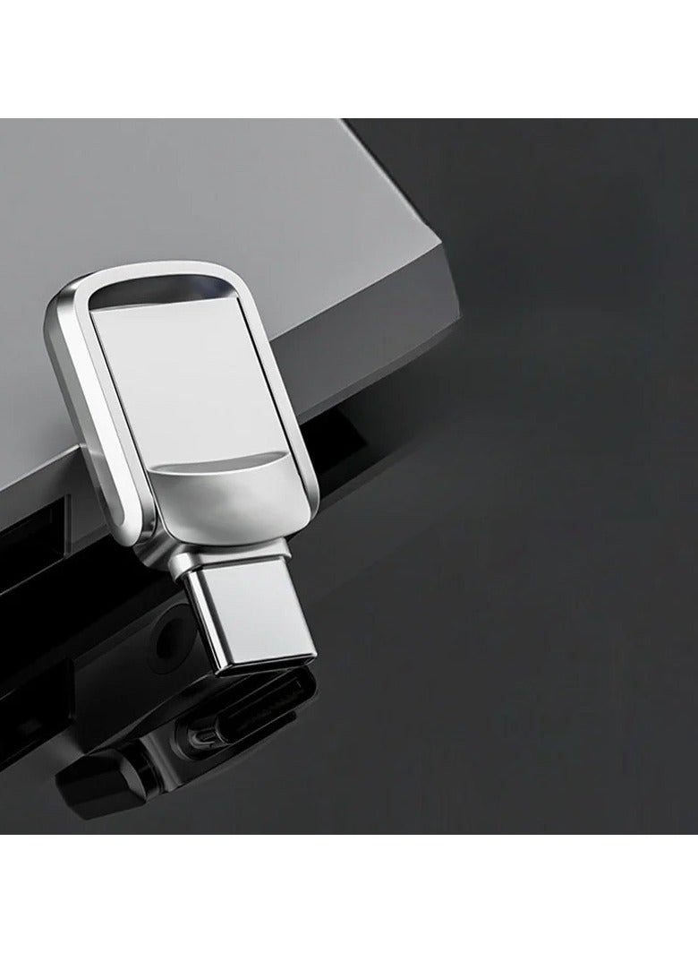 2TB Dual Connector USB Flash Drive - Type-C High-Speed Data Storage - Compact OTG Device for Smartphones, Tablets, PC - Metal/Alloy (Silver) - Doesn't Supports Iphone - Image 5