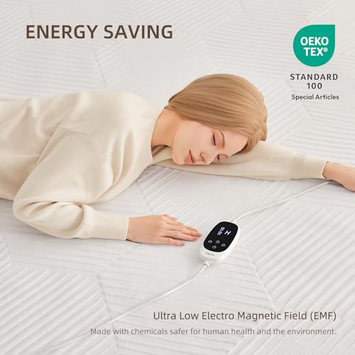 Caperia Multizone Waterproof Heated Mattress Pad, Individual Body & Feet Electric Mattress Bed Warmer 9 Heat Settings, 1-12 Hours Auto Off, Deep Pocket, Fast Heating, Machine Washable, Full, 54" x 75" - Image 5