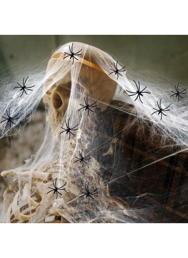 TLPUHU - 1500 Sqft Spider Web Decoration Outdoor Halloween Decorations With 100 Fake Spiders Spider Webs Halloween Decor For Halloween Party Supplies Super Stretchy Cobwebs For Indoor - Image 1