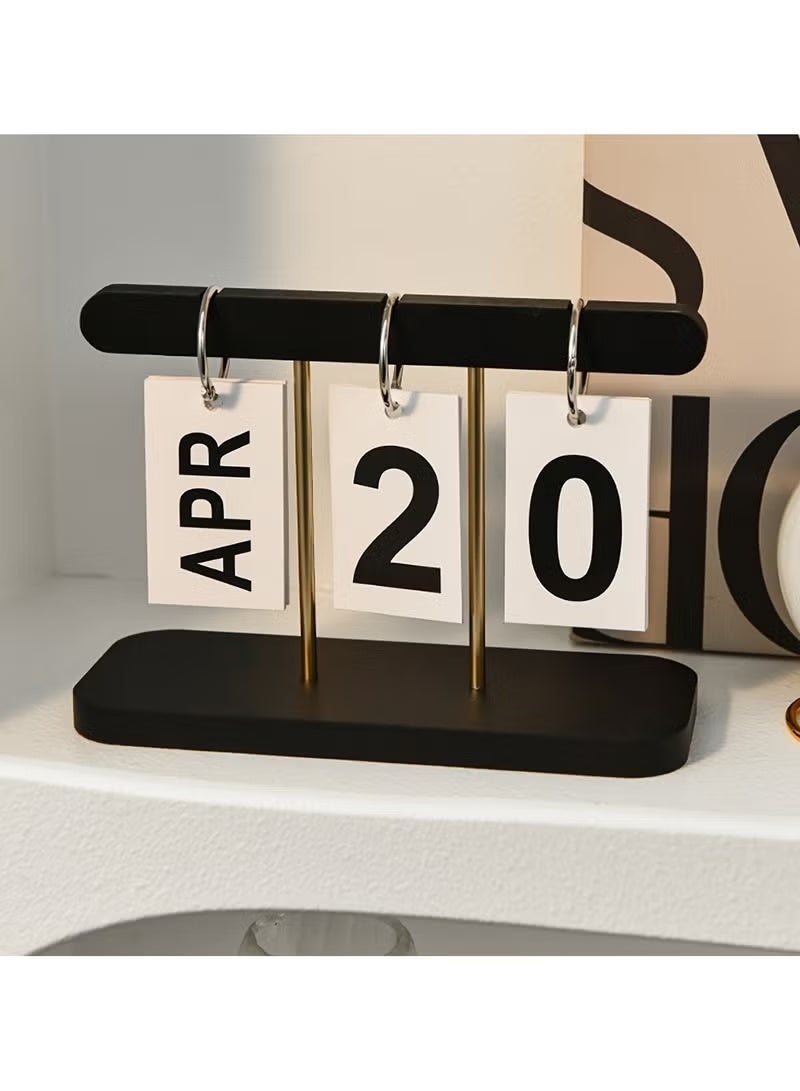 Nordic Minimalist Flip Calendar - Modern Desk Decor for Home & Office | Creative Tabletop Display with Date Function | Living Room, Dining & Coffee Table Accent Piece - Image 1