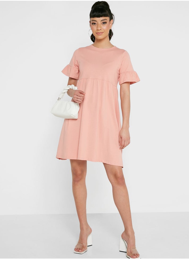 boohoo Ruffle Detail Pleated Dress  - Image 1