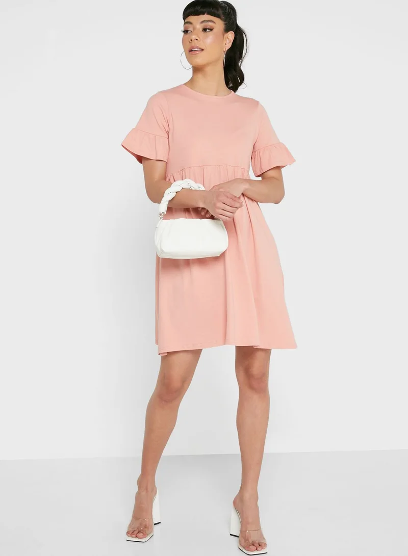boohoo Ruffle Sleeve Mini Dress