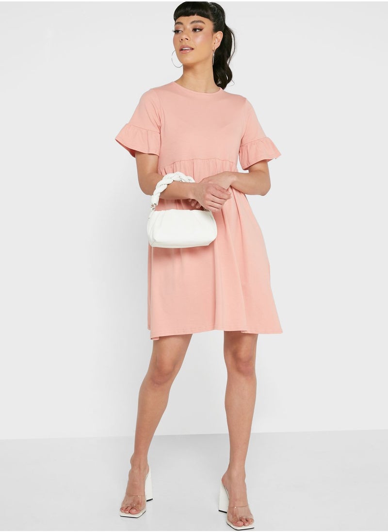 boohoo Ruffle Detail Pleated Dress  - Image 4
