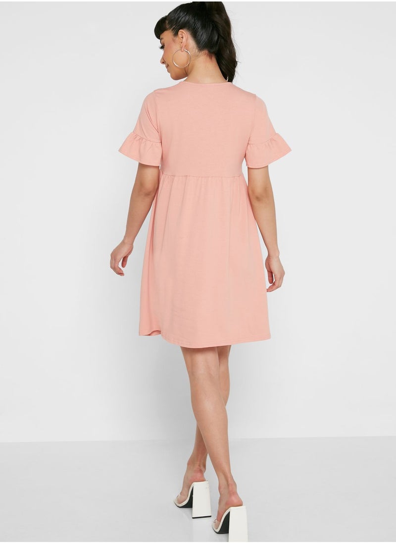 boohoo Ruffle Detail Pleated Dress  - Image 2