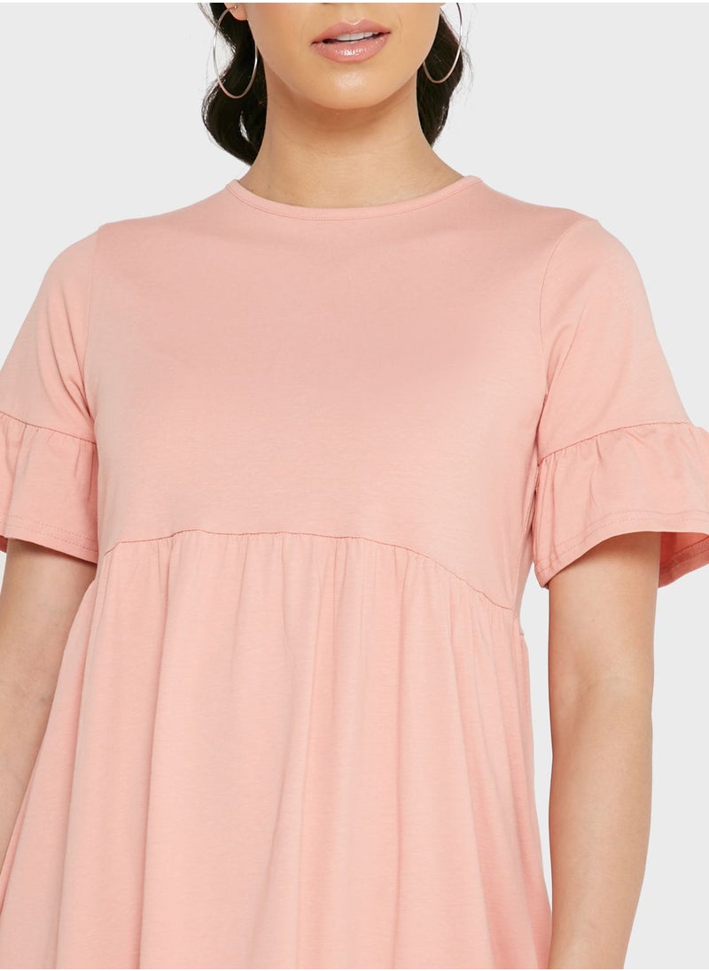 boohoo Ruffle Detail Pleated Dress  - Image 3