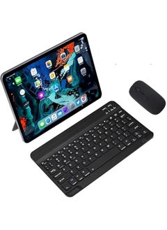 MOXO UltraSlim Bluetooth Keyboard Portable Mini Wireless Keyboard with Wireless Mouse  for  iPad iPh Samsung Tablet Ph Smartph iOS   (10 inch Black)  - Image 1