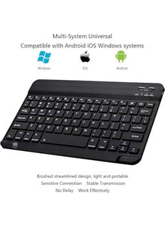 MOXO UltraSlim Bluetooth Keyboard Portable Mini Wireless Keyboard with Wireless Mouse  for  iPad iPh Samsung Tablet Ph Smartph iOS   (10 inch Black)  - Image 2