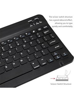MOXO UltraSlim Bluetooth Keyboard Portable Mini Wireless Keyboard with Wireless Mouse  for  iPad iPh Samsung Tablet Ph Smartph iOS   (10 inch Black)  - Image 4