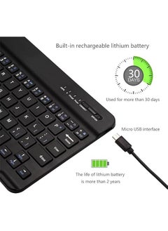 MOXO UltraSlim Bluetooth Keyboard Portable Mini Wireless Keyboard with Wireless Mouse  for  iPad iPh Samsung Tablet Ph Smartph iOS   (10 inch Black)  - Image 5