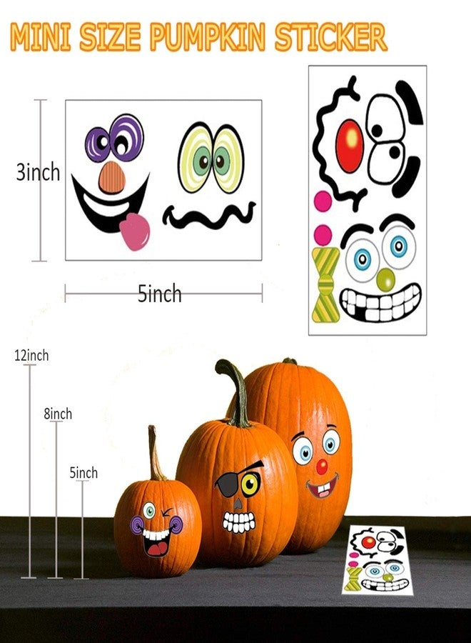 kockuu 36 Pack Halloween Pumpkin Decorating Stickers Mini Make 36 Small Pumpkin Face Stickers for Halloween Kids Toddlers Party Favors Treats Sticker Gifts 18 Sheets, Pumpkins not Included - Image 5