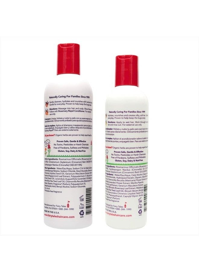 Fairy Tales - Rosemary Repel Lice Shampoo - Daily Kids Shampoo (12 Fl Oz) & Conditioner (8 Fl Oz) Duo for Lice Prevention - Image 1