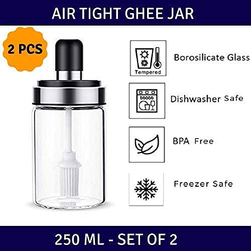 Bhavyam Glass Dispenser with Basting Brush, 250 ml (Transparent Bottle) -Pack of 2 - Image 3