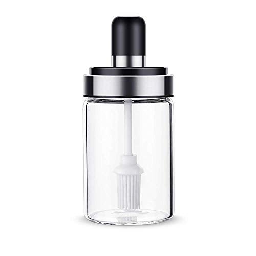 Bhavyam Glass Dispenser with Basting Brush, 250 ml (Transparent Bottle) -Pack of 2 - Image 2