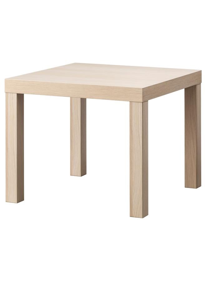 Zaboon Side table, white stained oak effect, 55x55 cm - Image 1