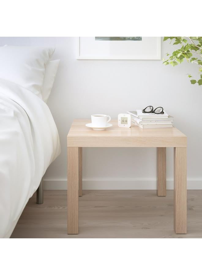 Zaboon Side table, white stained oak effect, 55x55 cm - Image 4