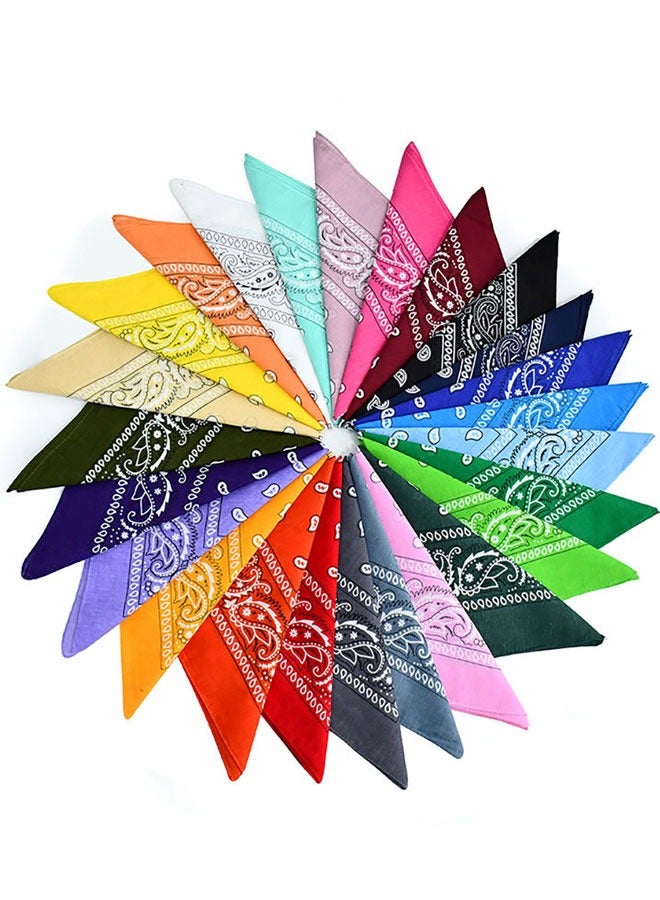وهاواي 16 Pieces Paisley Bandanas  Bandana Handkerchiefs Paisley Print Head Wrap Scarf, Assorted Colors Polyester 54x54cm - Image 5