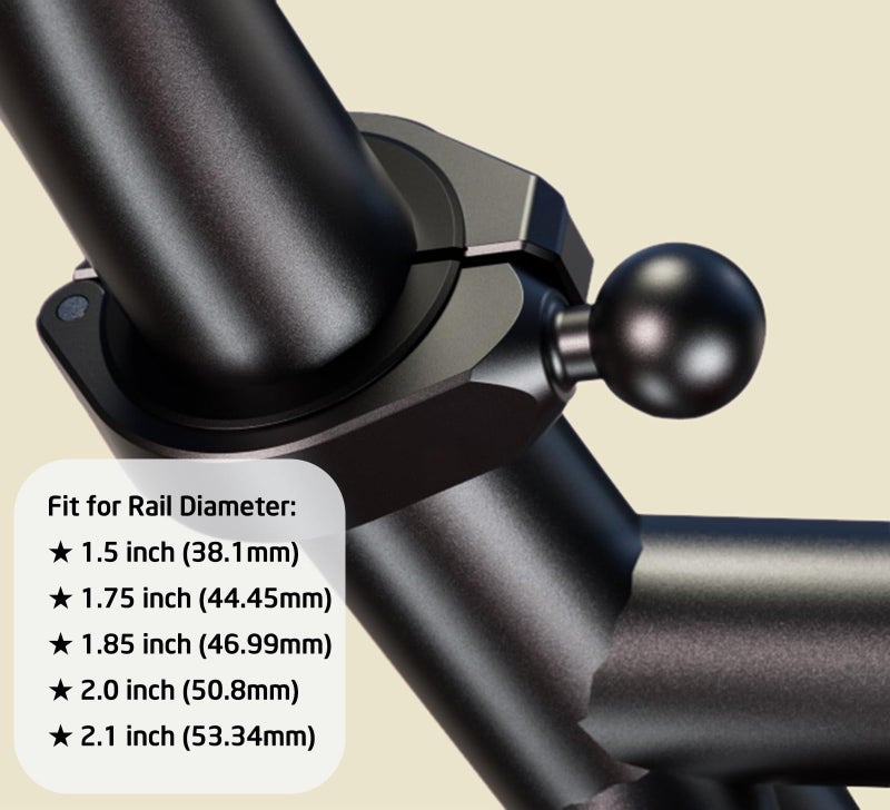 iMESTOU ATV 1" Ball Mount Adapter Compatible with RAM B Size Components or Other 1" Ball Double Socket Arm, Aluminum Large Clamp Mount Base Fits on ATV UTV 1.5''/1.75''/1.85''/2''/2.1'' Handlebars - Image 2
